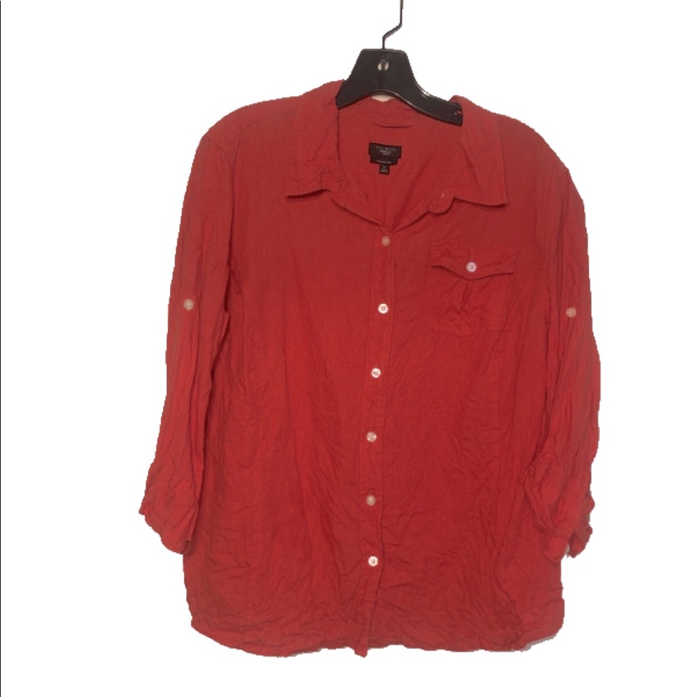 Talbots 100% linen button down